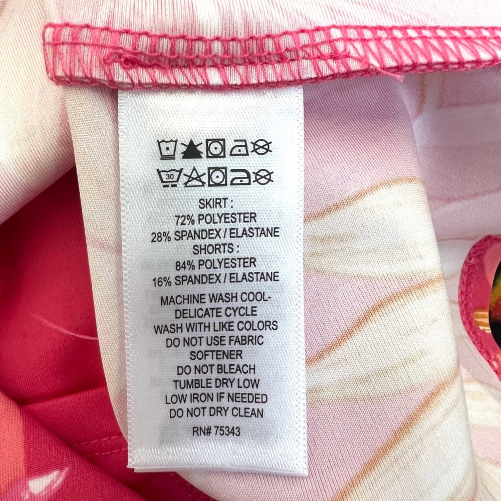 Tommy Bahama Pink and Orange Floral Summer Vacation Tropical Athliesure  Skort - Picture 5 of 7